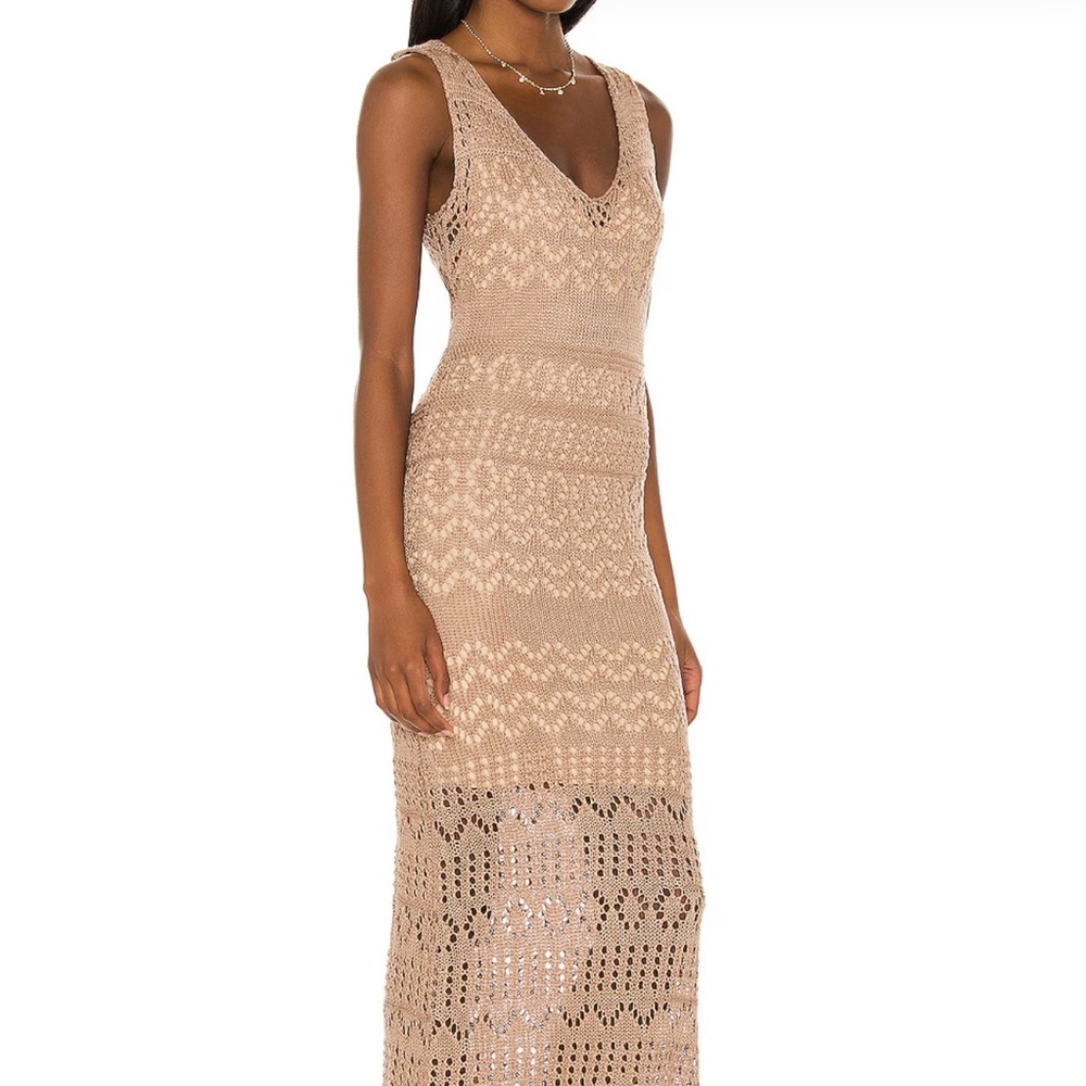 Elegant Tan Midi Dress